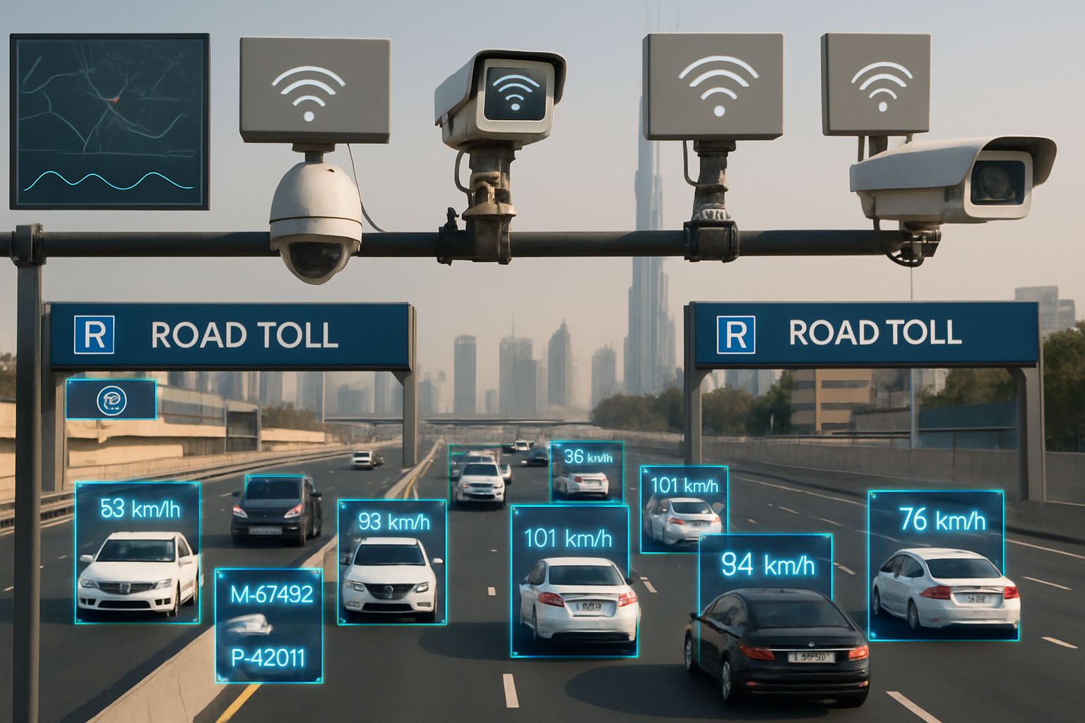 Advanced traffic monitoring on Dubai's paid roads
