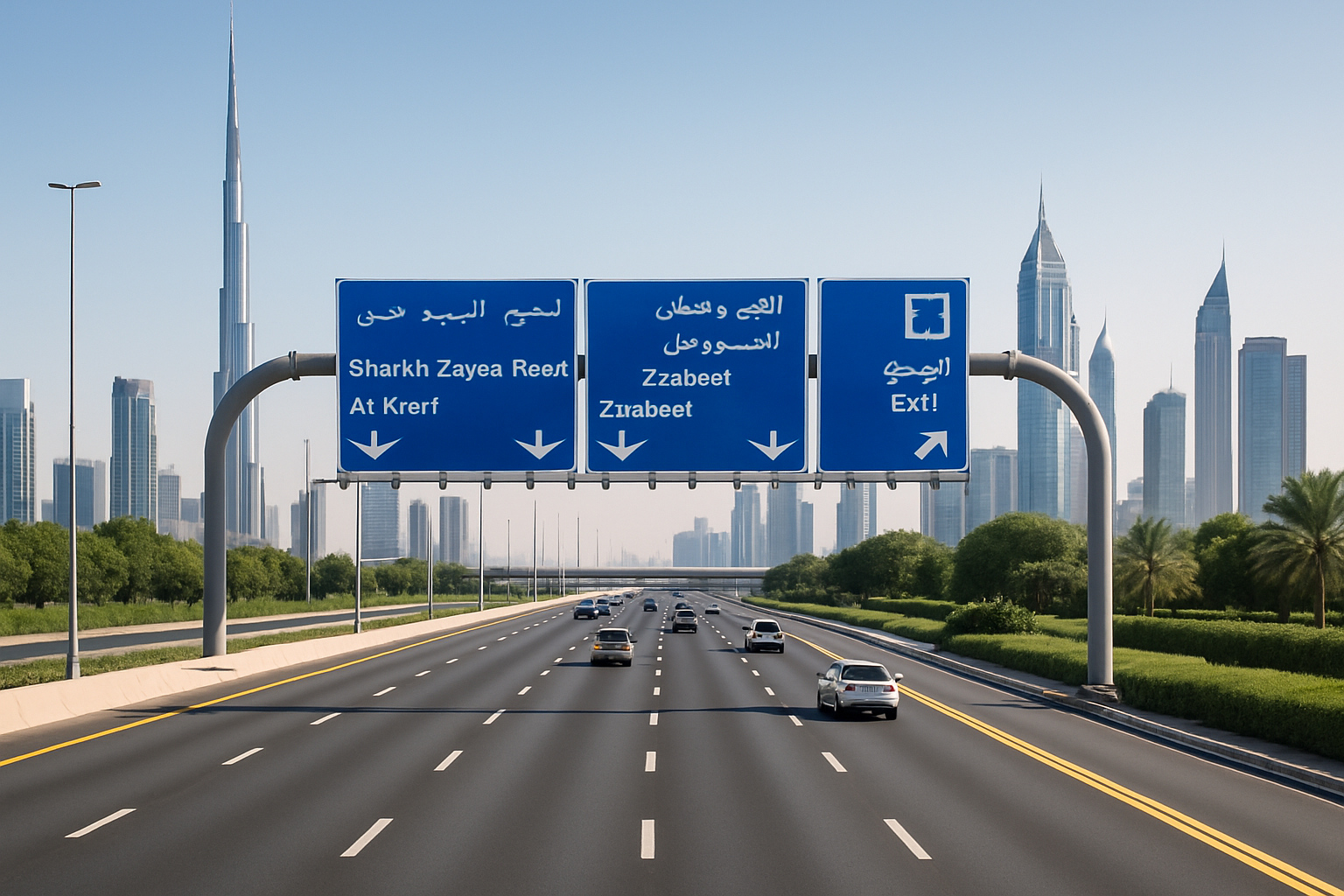 A well-maintained Dubai expressway